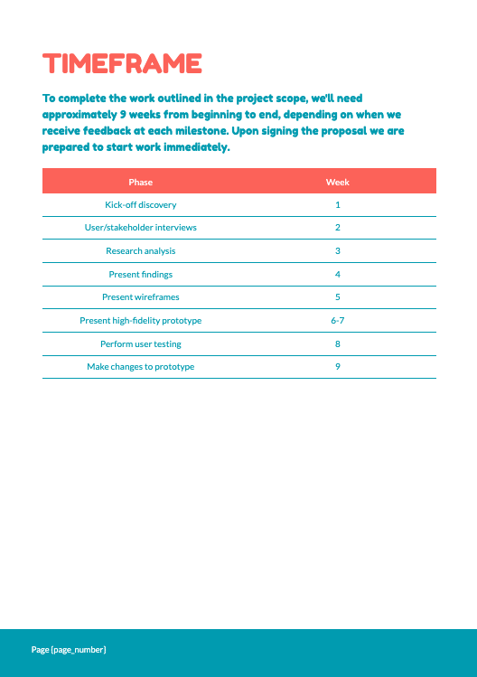 UX Design Proposal Template